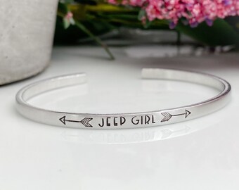 BLEOUK Jeep Girl Cuff Bracelet OIIIIIIIO Jeep Owner Gift Jeep Jewellery Jeep Lover Gift for her Jeep Girl Gift