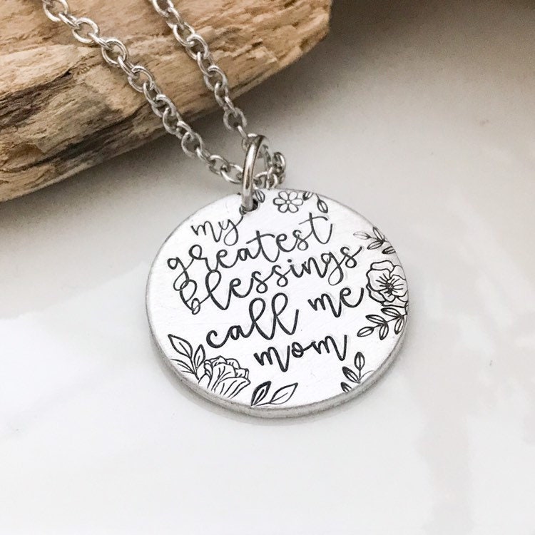 My Greatest Blessings Call Me Mom Necklacemom Birthday