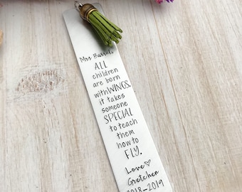 Teacher Thank You Bookmark, Teacher Appreciation Gift, End of the Year Gift, Special Teacher