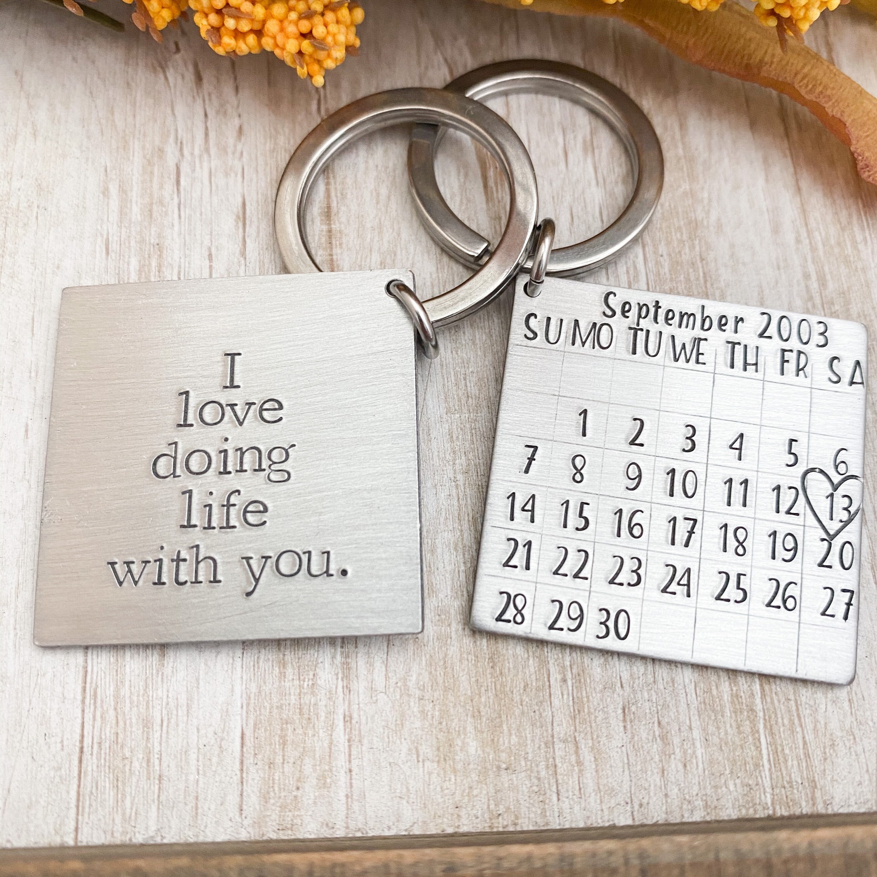 Love date best sale keychain