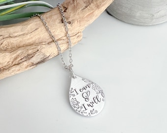 I can and I will necklace—motivational jewelry—inspirational necklace