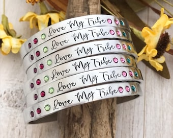Mitt stamarmband -- tacksamt armband -- stamarmband -- älskar min stam -- citatarmband -- present till henne -- vänpresent -- födelsestensarmband