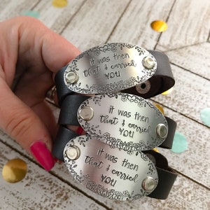 Fue entonces que te llevé brazalete de puño-- pulsera conmemorativa--brazalete de cuero boho--regalo conmemorativo--joyas conmemorativas--regalo para ella