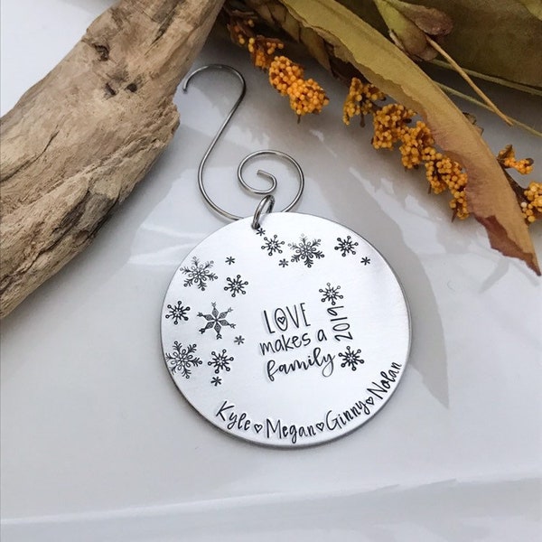Personalized Christmas Ornament--Customized Holiday Ornament--Keepsake Stocking Stuffer--Family Name Ornament
