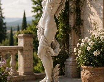 Classical Greek Goddess Statue, Marble Style Garden Sculpture, Indoor Outdoor Decor