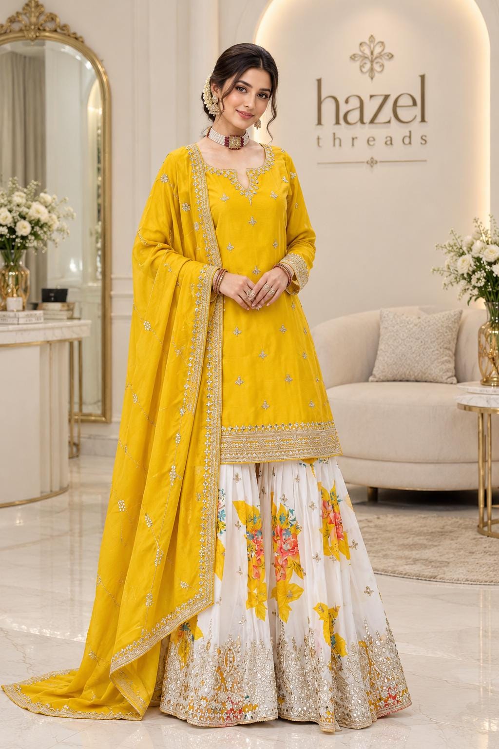 haldi ceremony dresses for ladies Dress HAPPY40