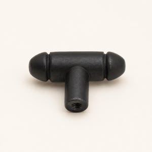 Rustic Iron T-Bar Cabinet Knob, Matte Black Drawer Pull, Farmhouse Furniture Hardware
