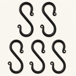 Hand Forged Wrought Iron S Hook, Rustic Farmhouse Hanger, Heavy Duty Blacksmith Utility Hook