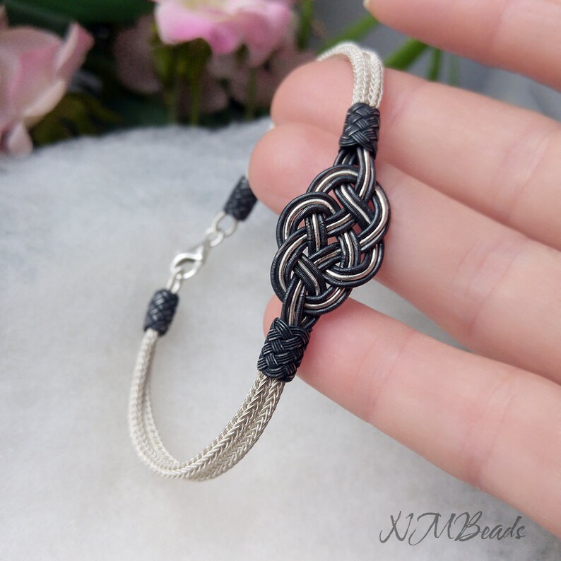 Mens Celtic Knot Bracelet, Hand Braided Viking Knit Chain Bracelet