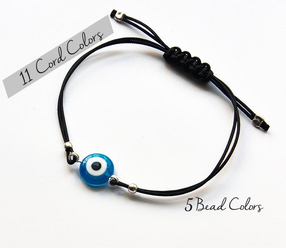 Simple Evil Eye Children Bracelet Adjustable String Bracelet for