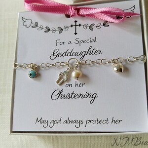 Kids Cross Charm Bracelet, Christening Baptism Gift For Boys Girls, Sterling Silver Charm Bracelet, Baby Protection Jewelry, Gift For Child image 6