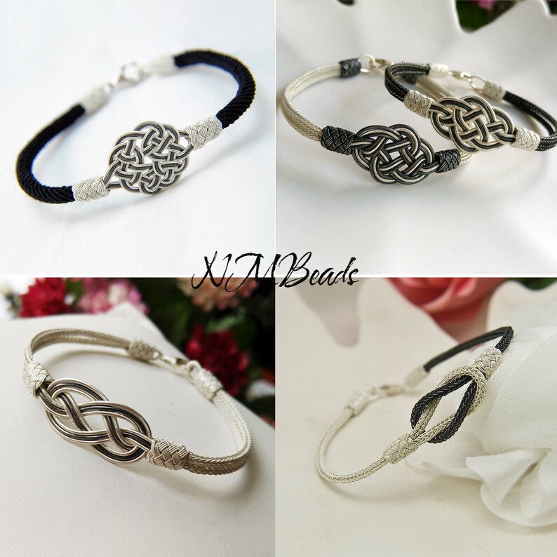 Celtic Love Knot Infinity Bracelet, Fine Silver Hand Braided Bracelet, Woven Wire Timeless OOAK Jewelry, Viking Knit Chain, Anniversary Gift image 4