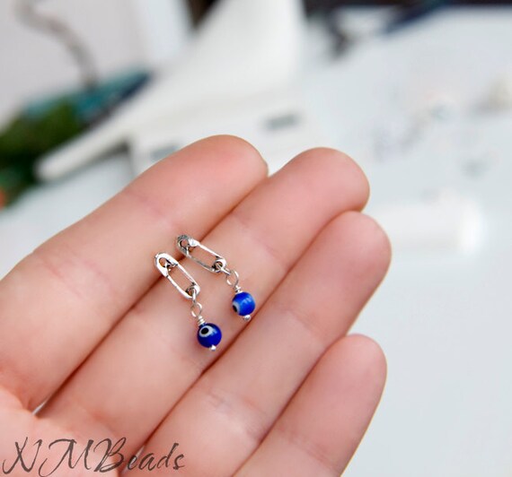 Tiny Sterling Silver Safety Pin Earrings, With or Without  display picture 2