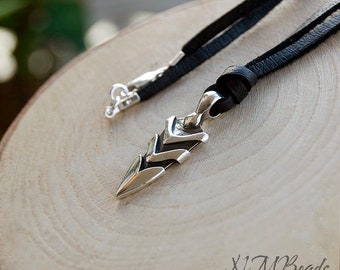 Mens Arrowhead Necklace, Sterling Silver Arrow Pendant, Man Arrow Necklace, Boho Tribal Jewelry, Boyfriend Gift For Him, Gift For Son