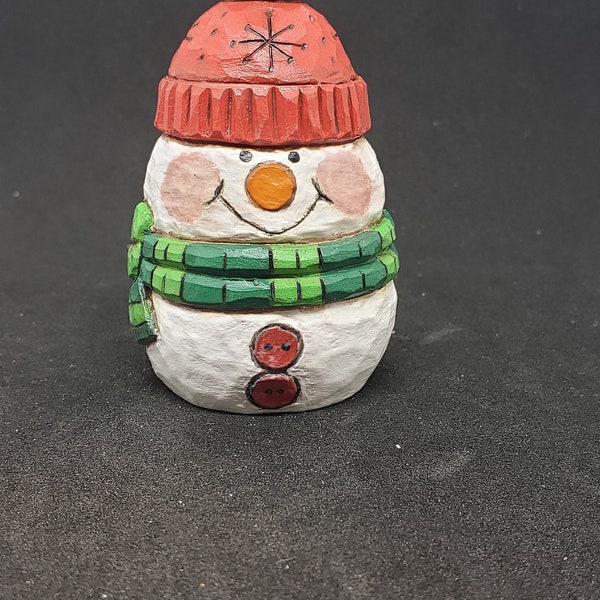 Snowman Carved Ornament