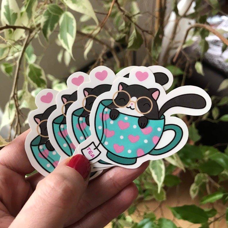 Lot Stickers Melon Le Chat Rond Etsy