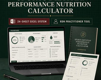 Sportdietist Prestationsnäringskalkylator | Excel RDN-verktyg