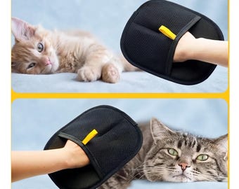 Dubbelzijdige verzorgingshandschoenen voor huisdieren | Ontklittingshandschoen voor katten en honden (herbruikbaar)