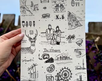 Gepersonaliseerd 'Ons verhaal' als stel, handgetekend met pen (A4) jubileumcadeau