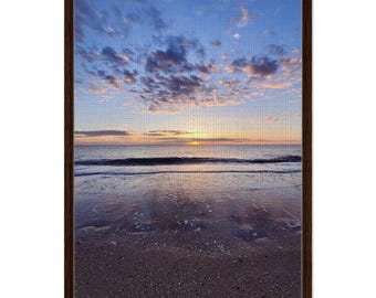 Gerahmte Leinwand // Sonnenuntergang am Meer 001