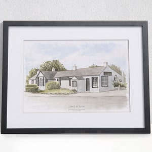 Stampa personalizzata per la location del matrimonio di Gretna Green / Bellissima stampa in edizione limitata A4 dell'acquerello originale / Regalo per la coppia per il primo anniversario