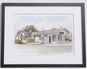 Personalised Gretna Green Wedding Venue Print | Beautiful A4 Print of Original Watercolour hand painted | Gift for couple 1st anniversary