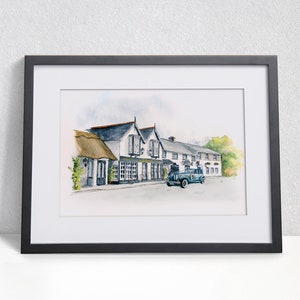 The Old Inn, Crawfordsburn watercolour painting - A4 print Limited Edition, Irish art, wedding venue art, Crawfordsburn Inn print / Old Inn