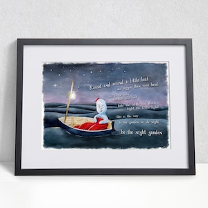 Igglepiggle painting, In the Night Garden - Limited edition print, Iggle piggle in boat, In the night garden art, igglepiggle art