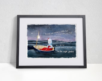 Igglepiggle painting, In the Night Garden - Limited edition print, Iggle piggle in boat, In the night garden art, igglepiggle art