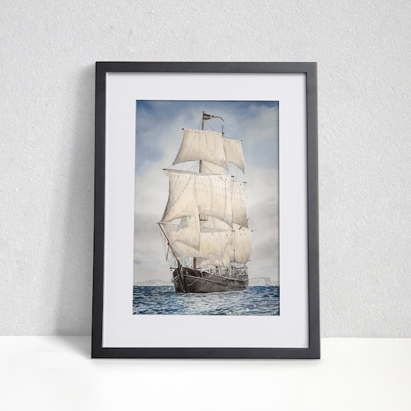 Der Graf von Pembroke - Fine Art Print, Großes Schiff Gemälde, Segelschiff Druck, altes Schiff