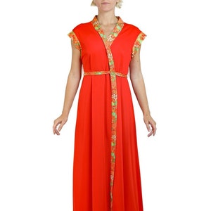 1970S Red, Green Yellow Belted Dress image 2