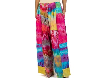 Morphew Collection Ice Dyed Silk Oversized Box Pleat Pants