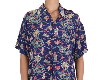 Vintage 1950s Size L duke Kahanamoku Marlin Border Rayon Hawaiian Shirt, Original, Nautical Print, 50s Vintage Clothing - Etsy Vintage 1950s Size L duke Kahanamoku Marlin Border Rayon Hawaiian Shirt, Original, Nautical Print, 50s Vintage Clothing - Etsy