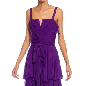 2000S DOLCE and GABBANA Purple Silk Pleated & Draped Cocktail Dress image 1