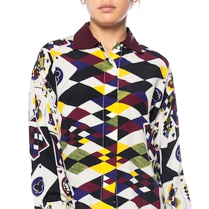 1980S GIANNI VERSACE Printed Silk Playing Card Shirt Sz 42 image 1