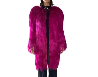 2000S Dolce  Gabbana Hot Pink Fur Yak 2009 Amest Coat