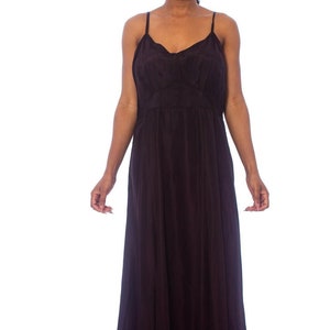 1930s Black Rayon Slip Dress forro para encaje o vestido transparente XL imagen 1