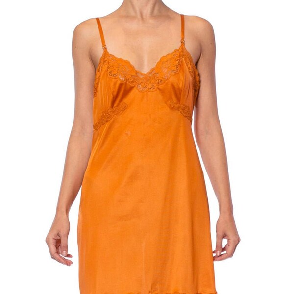 Burnt Orange Slip Dress Etsy
