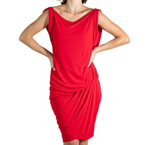 2000S Alexander Mcqueen Red Viscose Cocktail Dress