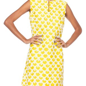 1960'S Yellow Hand Beaded Silk Radzimir Mod Cocktail Dress image 5