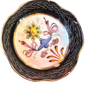 Morphew Abode 1950S White Italian Cermanic Handpainted Angel With Flowers Box Matching Saucers image 3