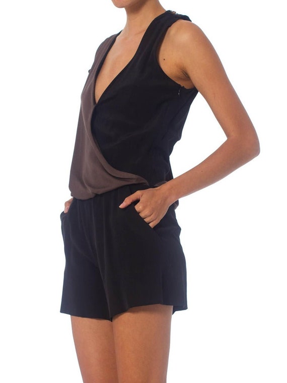 2000'S Fendi Black Silk Crepe  Romper - image 6