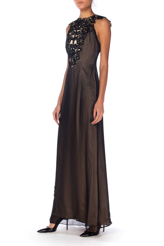 MORPHEW COLLECTION Black Silk & Poly Chiffon Gown… - image 2