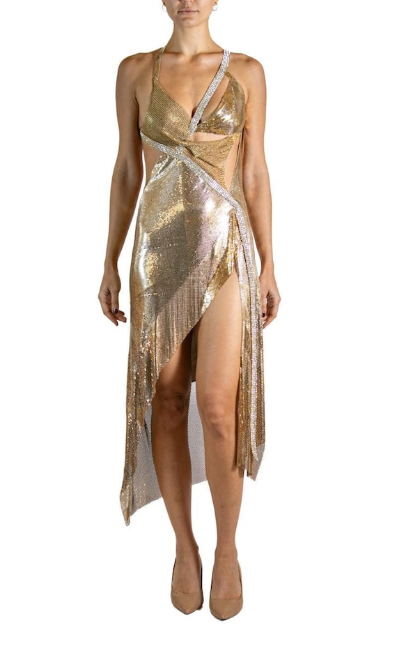 slim fit dress slacks SHINE BRIGHT RHINESTONE MESH MINI DRESS IN ROSE GOLD – AKIRA