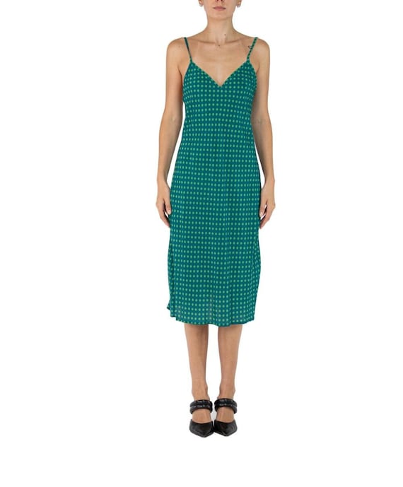 Morphew Collection Sea Green Polka Dot Novelty Pr… - image 1