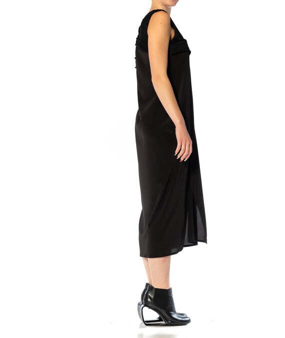 1990S MICHIKO Y’S Black Wool & Rayon Dress With S… - image 4