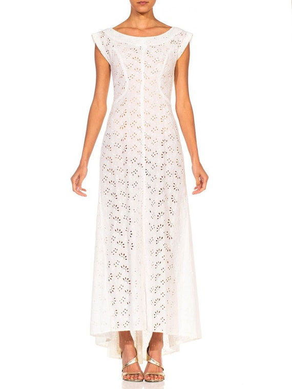 1930S White Cotton Eyelet Lace Summer Lawn Party … - image 9