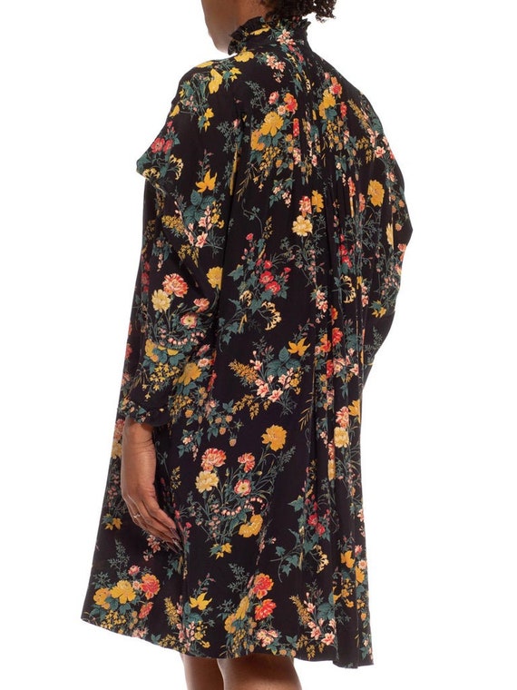 1980S EMANUEL UNGARO Black & Yellow Floral Silk O… - image 7