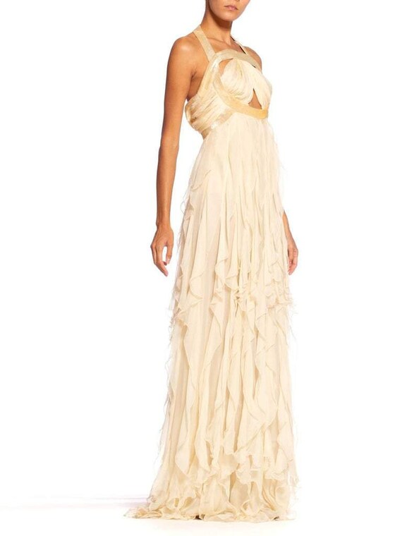 2000'S Roberto Cavalli White Silk Chiffon Y2k Ruf