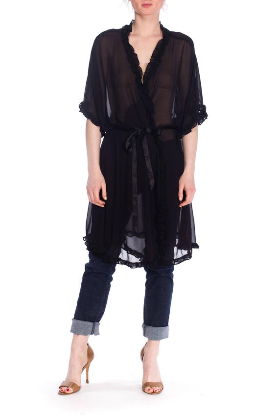 1920s Style Chiffon Robe From The 1990s Size: FR
